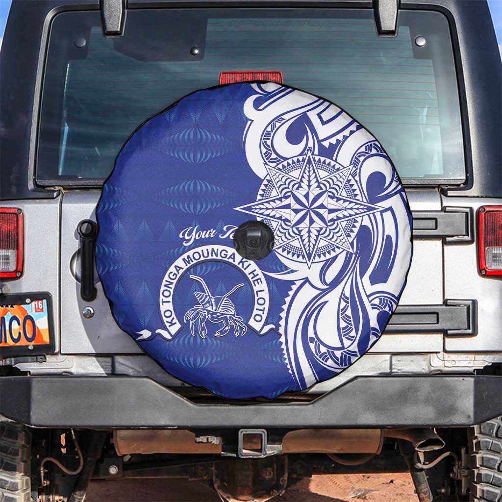 Personalised Queen Salote College Spare Tire Cover QSC Est 1926 Ngatu Pattern LT14 Blue - Polynesian Pride