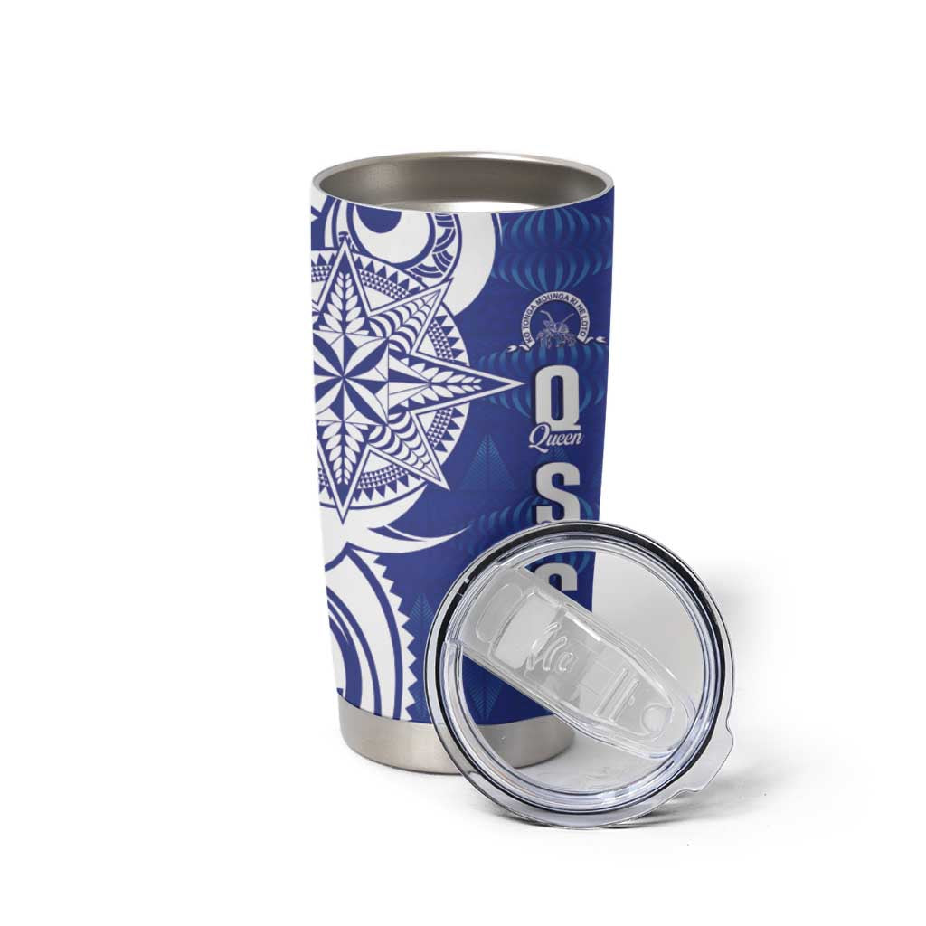 Personalised Queen Salote College Tumbler Cup QSC Est 1926 Ngatu Pattern LT14 - Polynesian Pride