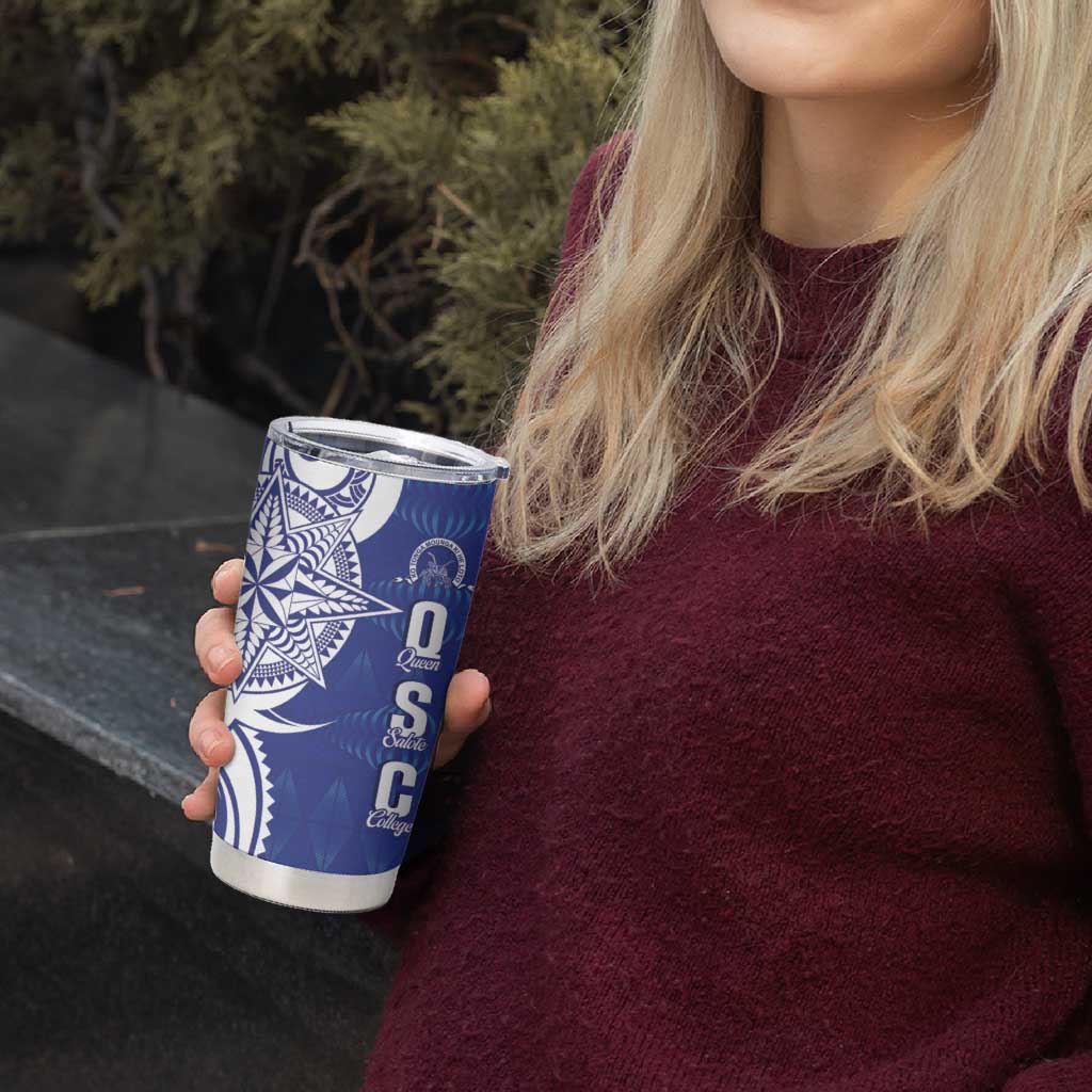 Personalised Queen Salote College Tumbler Cup QSC Est 1926 Ngatu Pattern LT14 - Polynesian Pride