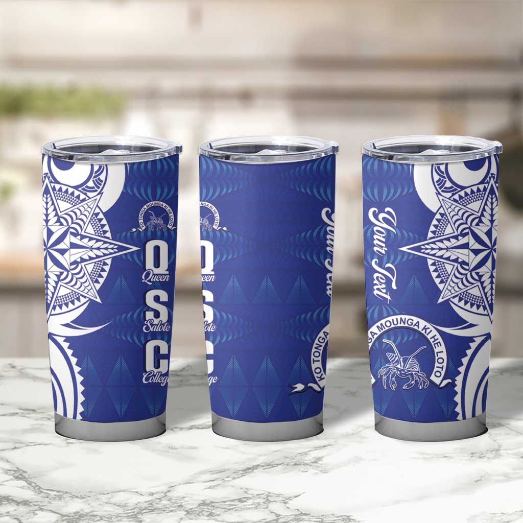 Personalised Queen Salote College Tumbler Cup QSC Est 1926 Ngatu Pattern LT14 - Polynesian Pride