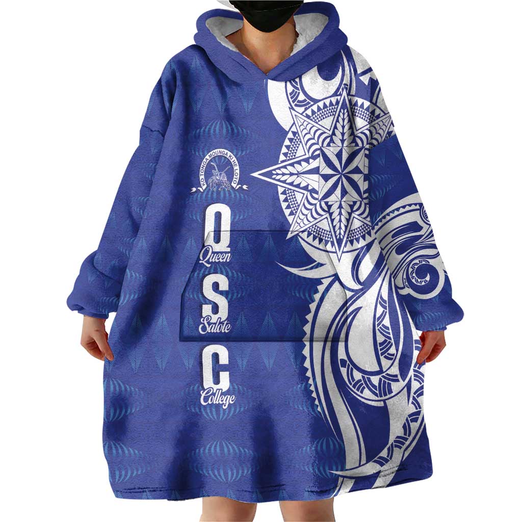 Personalised Queen Salote College Wearable Blanket Hoodie QSC Est 1926 Ngatu Pattern LT14 - Polynesian Pride