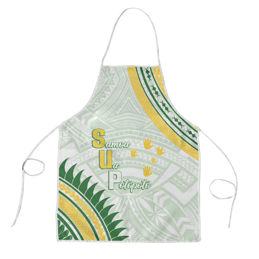 Samoa Ua Potopoto Apron SUP Est 2025 Samoan Pattern LT14 White - Polynesian Pride