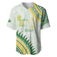 Personalised Samoa Ua Potopoto Baseball Jersey SUP Est 2025 Samoan Pattern LT14 White - Polynesian Pride