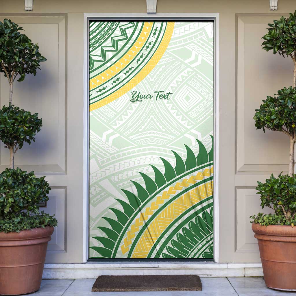 Personalised Samoa Ua Potopoto Door Cover SUP Est 2025 Samoan Pattern LT14 White - Polynesian Pride