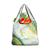 Samoa Ua Potopoto Grocery Bag SUP Est 2025 Samoan Pattern LT14 1-pack One Size White - Polynesian Pride