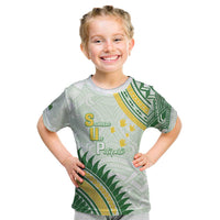 Personalised Samoa Ua Potopoto Kid T Shirt SUP Est 2025 Samoan Pattern LT14 White - Polynesian Pride