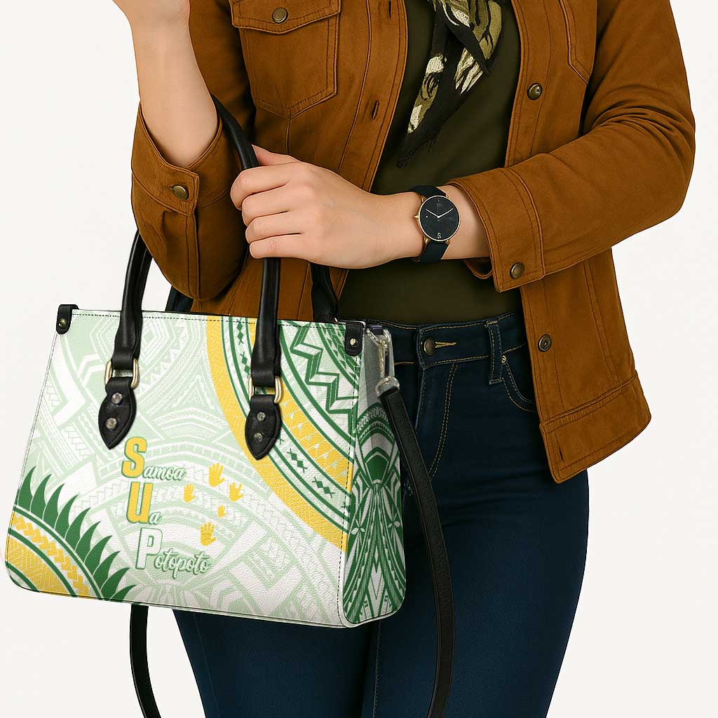 Samoa Ua Potopoto Leather Bag SUP Est 2025 Samoan Pattern LT14 - Polynesian Pride