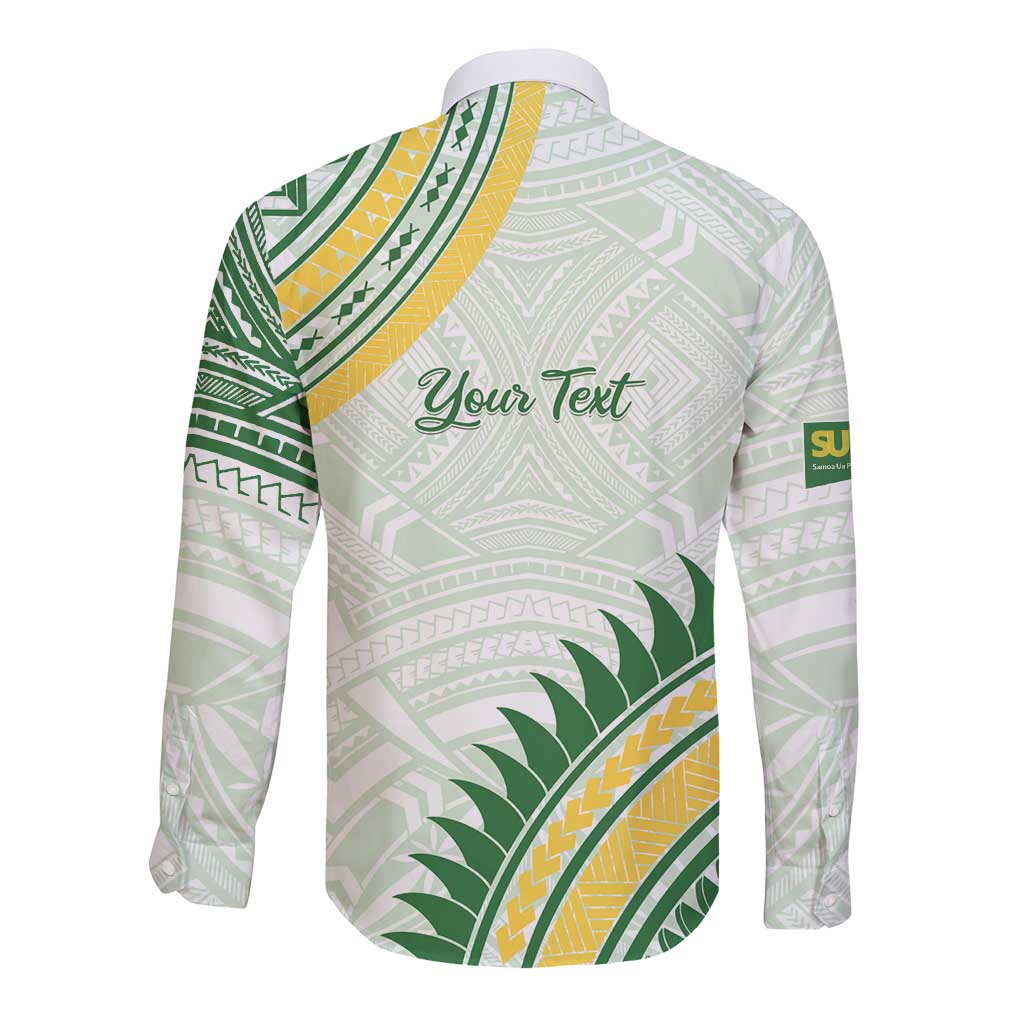 Personalised Samoa Ua Potopoto Long Sleeve Button Shirt SUP Est 2025 Samoan Pattern LT14 - Polynesian Pride