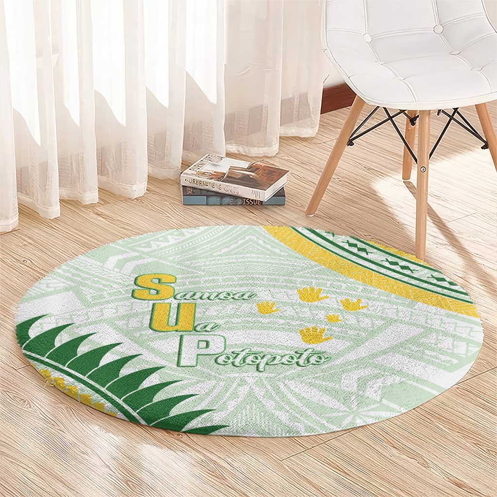Samoa Ua Potopoto Round Carpet SUP Est 2025 Samoan Pattern LT14 - Polynesian Pride