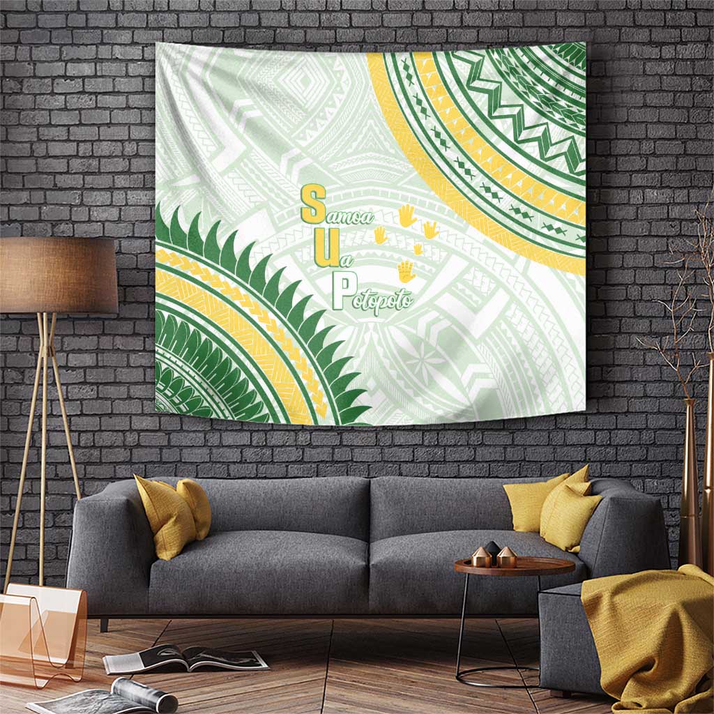 Samoa Ua Potopoto Tapestry SUP Est 2025 Samoan Pattern LT14 White - Polynesian Pride