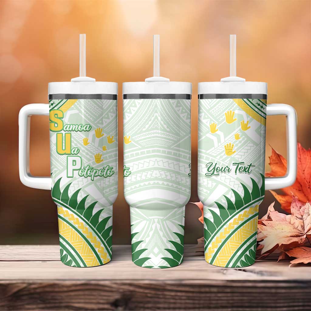 Personalised Samoa Ua Potopoto Tumbler With Handle SUP Est 2025 Samoan Pattern LT14 - Polynesian Pride