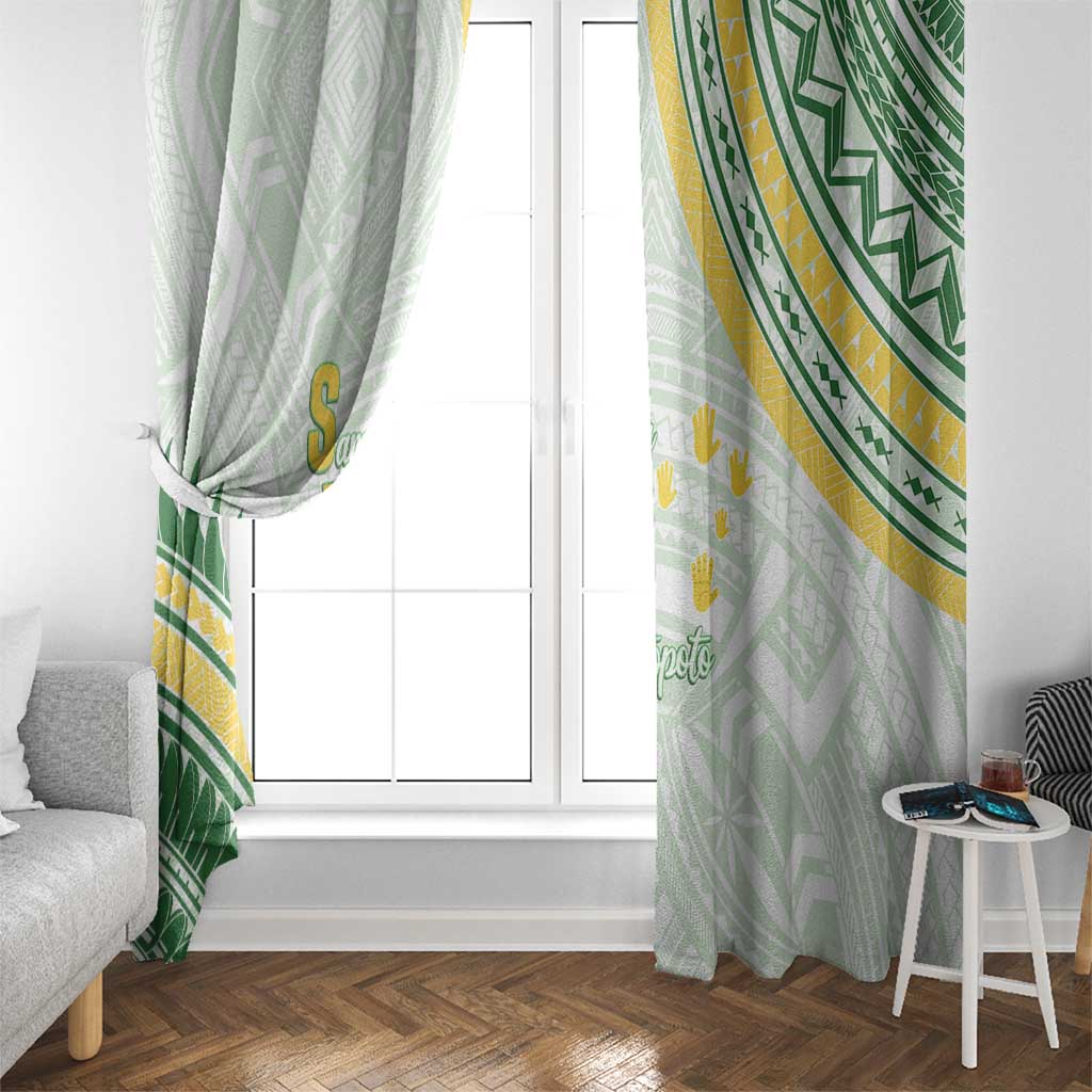 Samoa Ua Potopoto Window Curtain SUP Est 2025 Samoan Pattern LT14 - Polynesian Pride