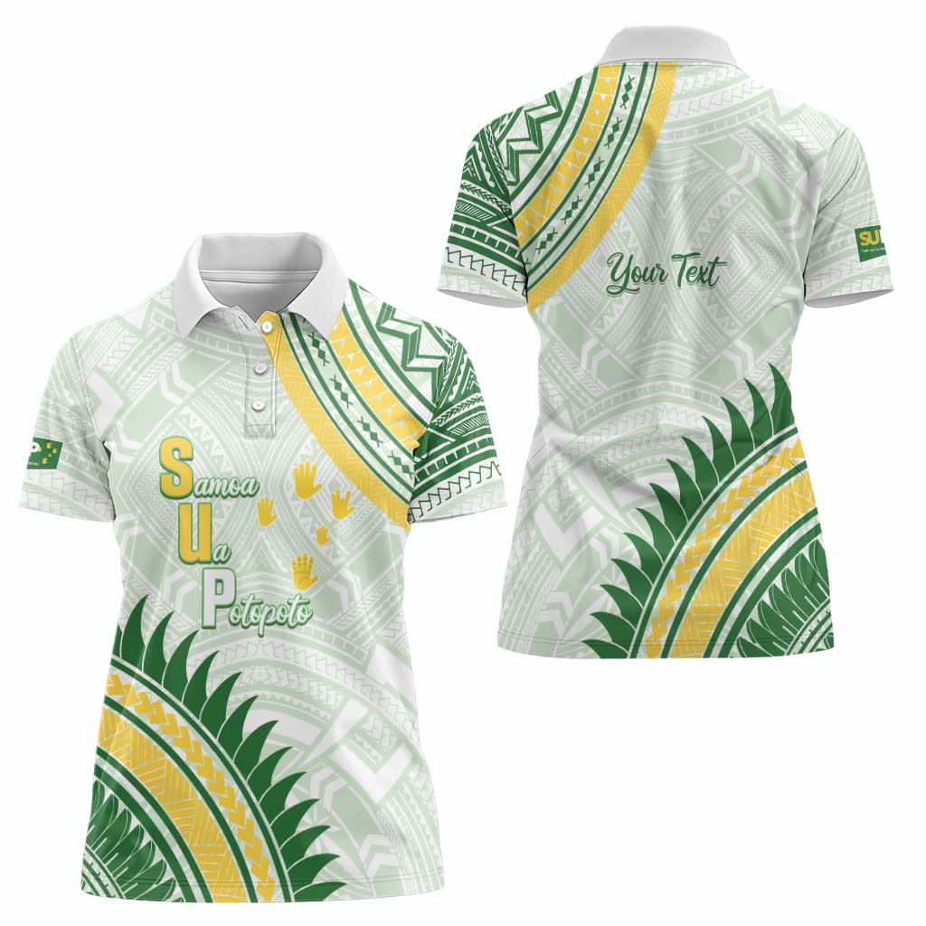 Personalised Samoa Ua Potopoto Women Polo Shirt SUP Est 2025 Samoan Pattern LT14 - Polynesian Pride