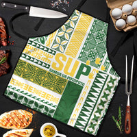 Samoa Uniting Party Apron SUP Est 2025 Siapo Pattern LT14 White - Polynesian Pride