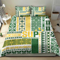 Samoa Uniting Party Bedding Set SUP Est 2025 Siapo Pattern LT14 - Polynesian Pride