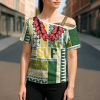 Samoa Uniting Party Cross Shoulder Shirt SUP Est 2025 Siapo Pattern LT14 - Polynesian Pride