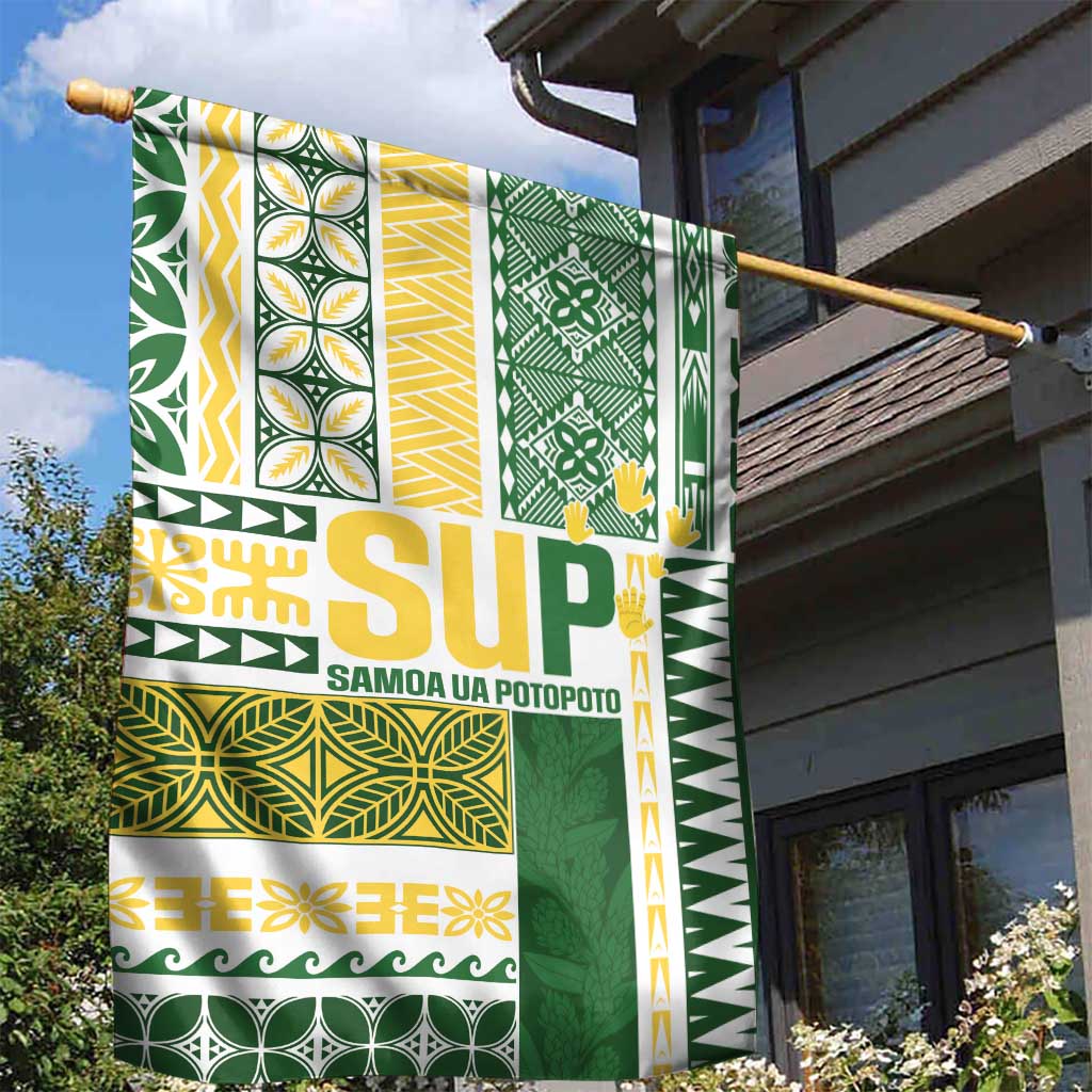 Samoa Uniting Party Garden Flag SUP Est 2025 Siapo Pattern LT14 - Polynesian Pride