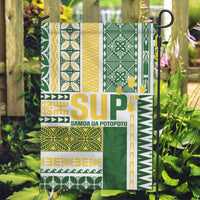 Samoa Uniting Party Garden Flag SUP Est 2025 Siapo Pattern LT14 Garden Flag White - Polynesian Pride