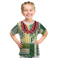 Samoa Uniting Party Kid T Shirt SUP Est 2025 Siapo Pattern LT14 White - Polynesian Pride