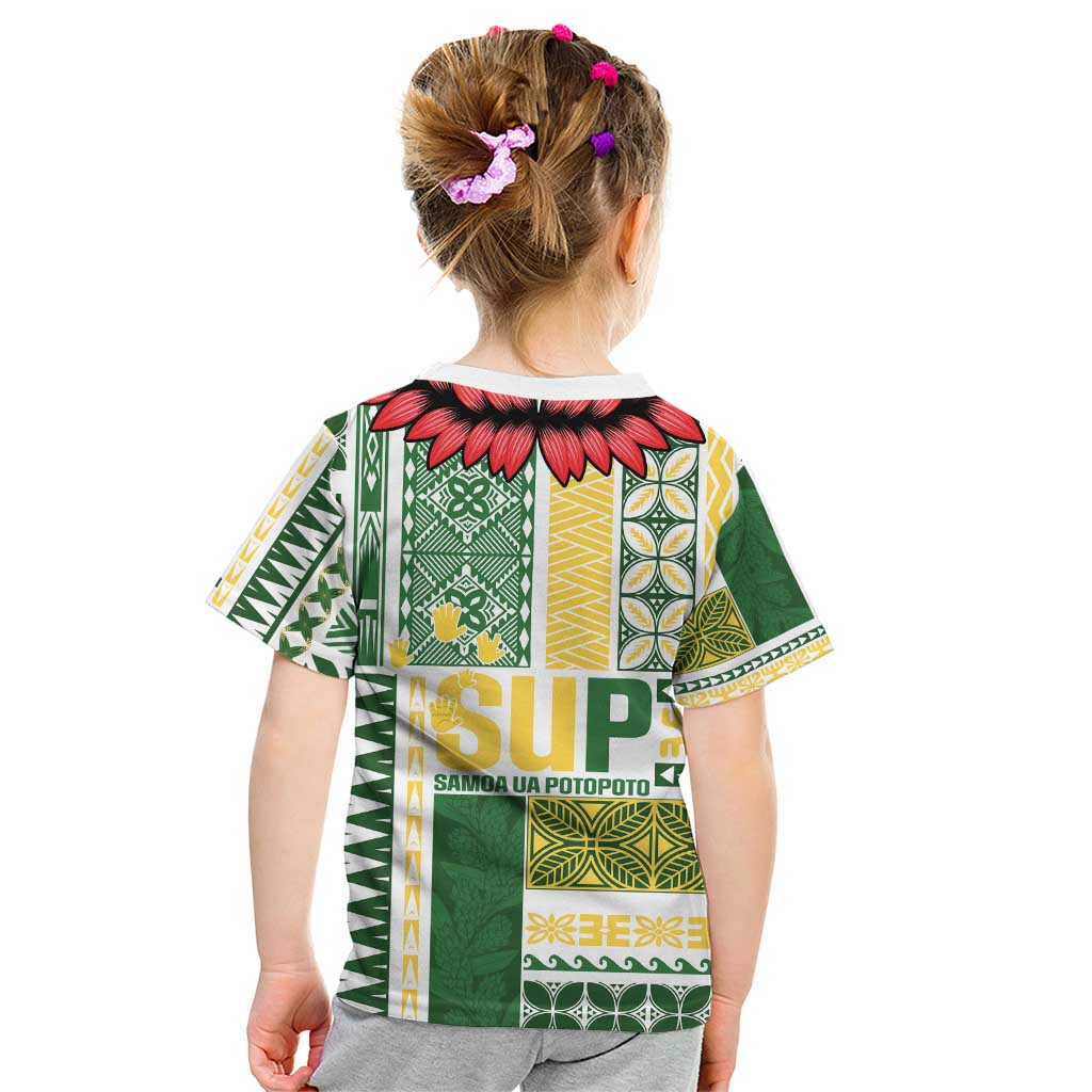 Samoa Uniting Party Kid T Shirt SUP Est 2025 Siapo Pattern LT14 - Polynesian Pride