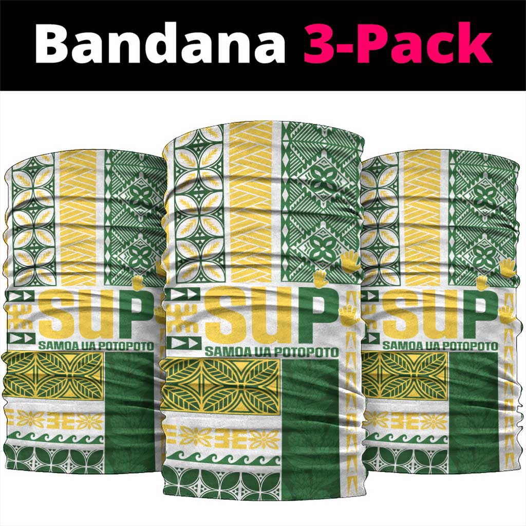 Samoa Uniting Party Neck Gaiter SUP Est 2025 Siapo Pattern LT14 package One Size: 25*50cm White - Polynesian Pride