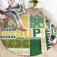 Samoa Uniting Party Round Carpet SUP Est 2025 Siapo Pattern LT14 - Polynesian Pride