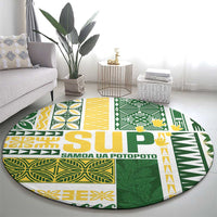 Samoa Uniting Party Round Carpet SUP Est 2025 Siapo Pattern LT14 - Polynesian Pride