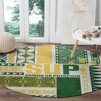 Samoa Uniting Party Round Carpet SUP Est 2025 Siapo Pattern LT14 - Polynesian Pride