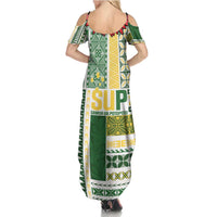 Samoa Uniting Party Summer Maxi Dress SUP Est 2025 Siapo Pattern LT14 - Polynesian Pride