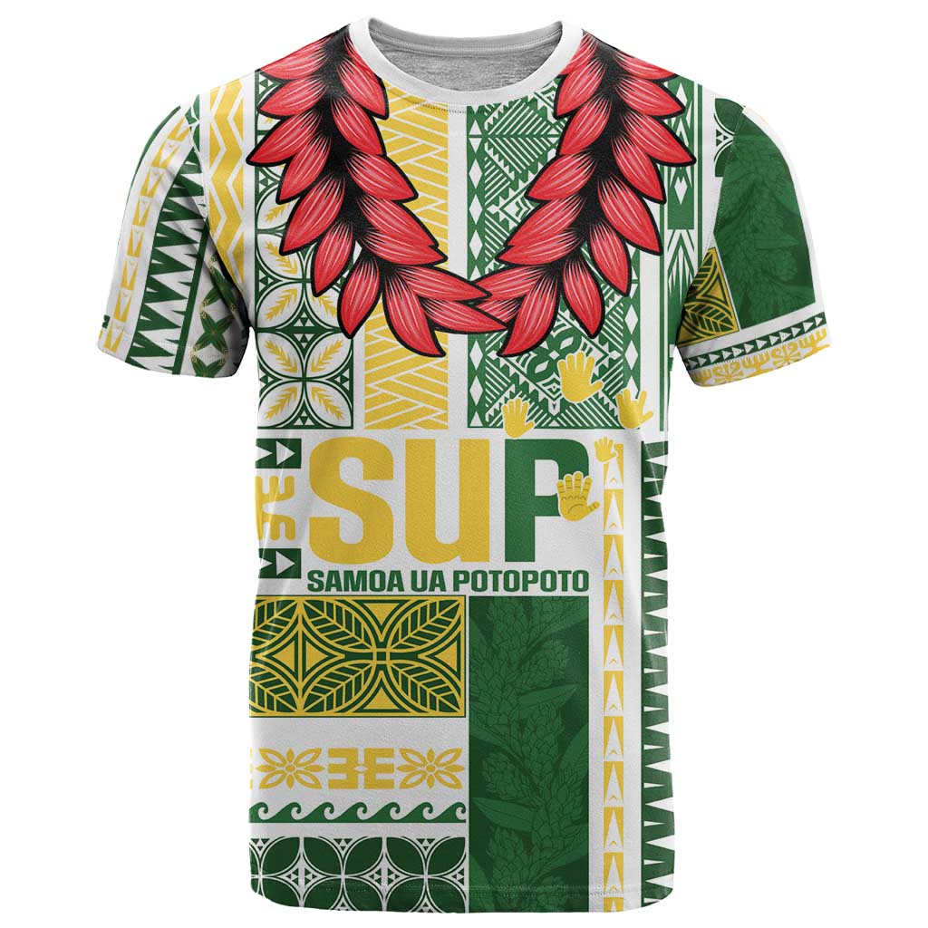 Samoa Uniting Party T Shirt SUP Est 2025 Siapo Pattern LT14 White - Polynesian Pride