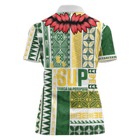 Samoa Uniting Party Women Polo Shirt SUP Est 2025 Siapo Pattern LT14 - Polynesian Pride