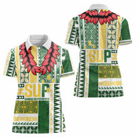 Samoa Uniting Party Women Polo Shirt SUP Est 2025 Siapo Pattern LT14 - Polynesian Pride
