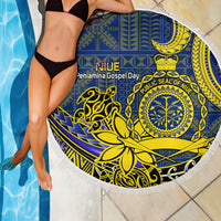 Niue Peniamina Gospel Day Beach Blanket Unique Niean Hiapo LT14 - Wonder Print Shop