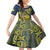 Niue Peniamina Gospel Day Family Matching Off Shoulder Long Sleeve Dress and Hawaiian Shirt Unique Niean Hiapo LT14 Daughter's Dress Blue - Polynesian Pride