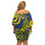 Niue Peniamina Gospel Day Off Shoulder Short Dress Unique Niean Hiapo LT14 - Polynesian Pride