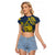 Niue Peniamina Gospel Day Raglan Cropped T Shirt Unique Niean Hiapo LT14 Female Blue - Polynesian Pride