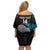 Custom New Zealand Silver Fern Rugby Family Matching Off Shoulder Short Dress and Hawaiian Shirt Pacific 2023 Kia Haka Kiwis With Maori Ta Moko LT14 - Polynesian Pride