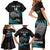 Custom New Zealand Silver Fern Rugby Family Matching Short Sleeve Bodycon Dress and Hawaiian Shirt Pacific 2023 Kia Haka Kiwis With Maori Ta Moko LT14 - Polynesian Pride