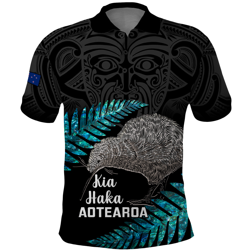 Custom New Zealand Silver Fern Rugby Polo Shirt Pacific 2023 Kia Haka Kiwis With Maori Ta Moko LT14 Black - Polynesian Pride