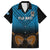 Custom Fiji Tapa Rugby Family Matching Off Shoulder Maxi Dress and Hawaiian Shirt Pacific 2023 Go Fijian Bati LT14 Dad's Shirt - Short Sleeve Blue - Polynesian Pride