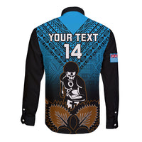 Custom Fiji Tapa Rugby Long Sleeve Button Shirt Pacific 2023 Go Fijian Bati LT14 - Polynesian Pride