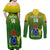 Custom Cook Islands Rugby Couples Matching Off Shoulder Maxi Dress and Long Sleeve Button Shirts Pacific 2023 Go The Kukis LT14 - Polynesian Pride