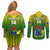 Custom Cook Islands Rugby Couples Matching Off Shoulder Short Dress and Long Sleeve Button Shirts Pacific 2023 Go The Kukis LT14 - Polynesian Pride