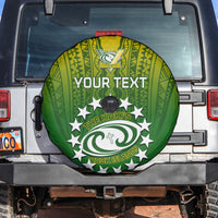 Custom Cook Islands Rugby Spare Tire Cover Pacific 2023 Go The Kukis LT14 - Polynesian Pride