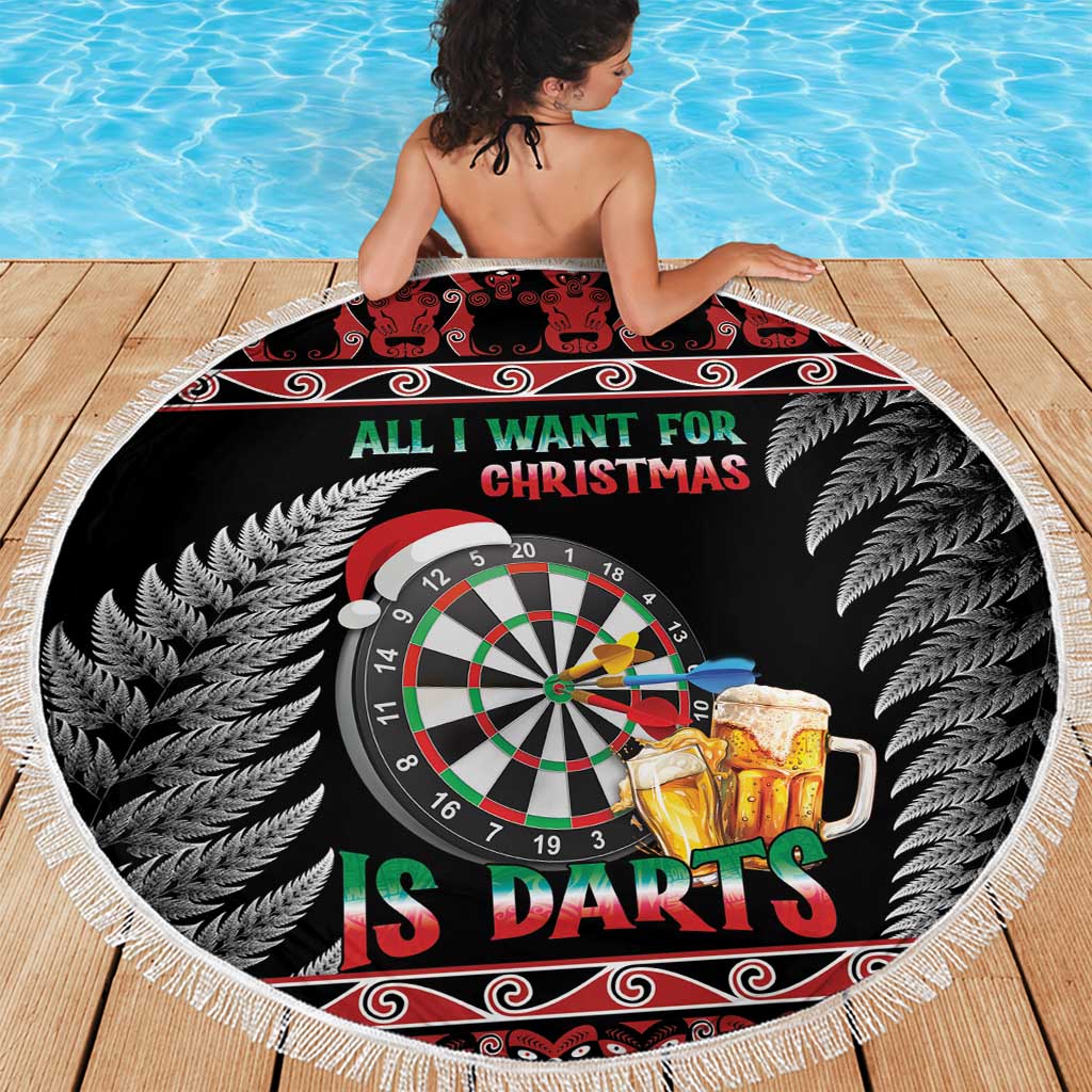 All I Want For Christmas Is Darts New Zealand Beach Blanket LT14 - Polynesian Pride