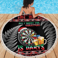 All I Want For Christmas Is Darts New Zealand Beach Blanket LT14 - Polynesian Pride