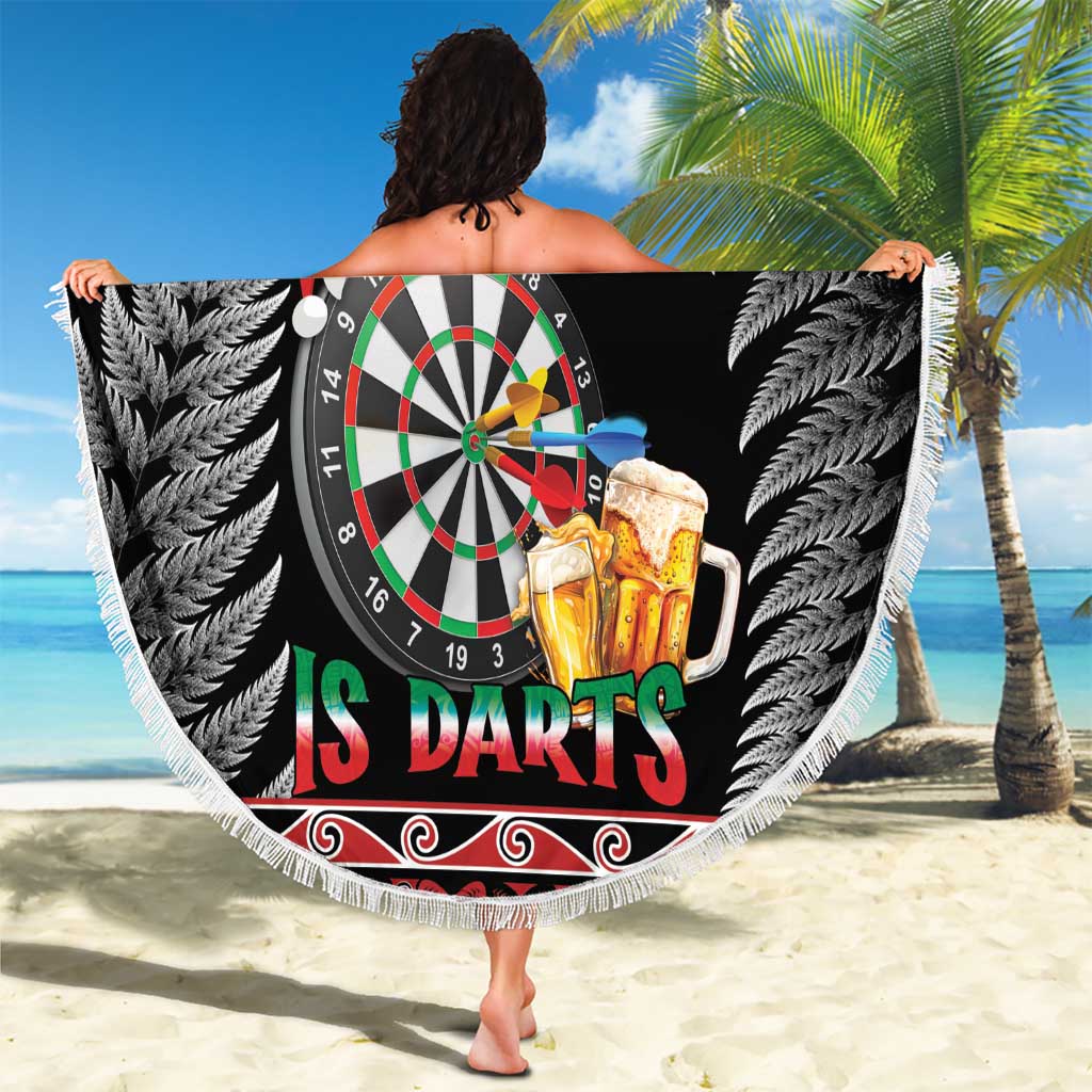 All I Want For Christmas Is Darts New Zealand Beach Blanket LT14 - Polynesian Pride