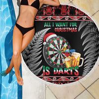 All I Want For Christmas Is Darts New Zealand Beach Blanket LT14 - Polynesian Pride
