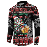 All I Want For Christmas Is Darts New Zealand Button Sweatshirt LT14 - Polynesian Pride