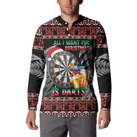 All I Want For Christmas Is Darts New Zealand Button Sweatshirt LT14 - Polynesian Pride